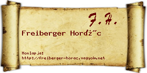 Freiberger Horác névjegykártya