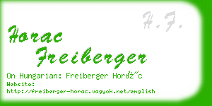 horac freiberger business card